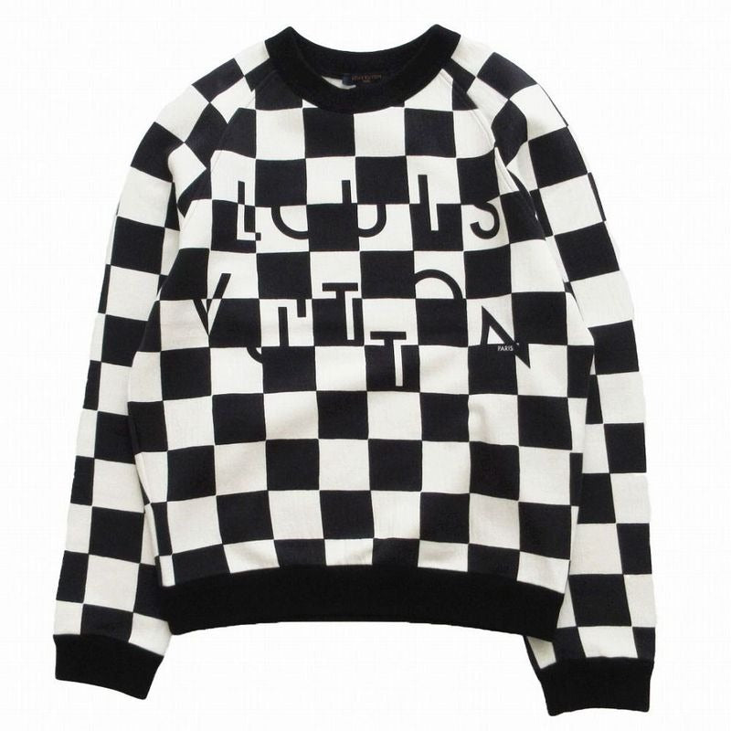 Louis Vuitton 20 SS Damier Logo Print Sweatshirt Trainer Long Sleeve Top XS