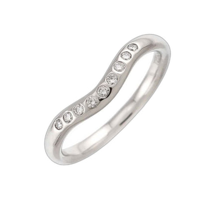 Tiffany & Co Curved Band Ring Diamond Pt Platinum