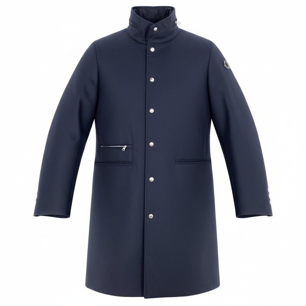 Moncler Callaqui Giubbotto Wool Down Coat Outer 1 Navy