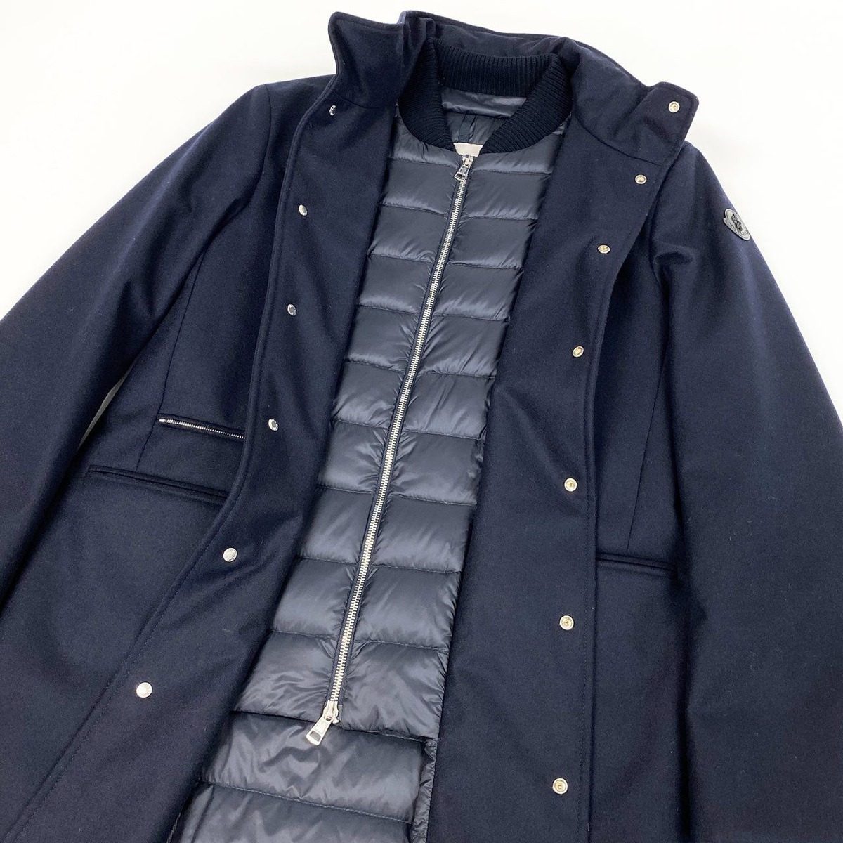 Moncler Callaqui Giubbotto Wool Down Coat Outer 1 Navy — view 5