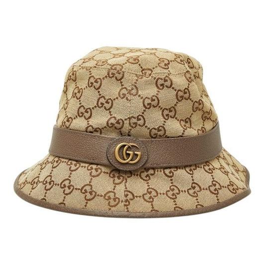 Gucci GG Canvas Fedora Hat Bucket Hat XL 60 cm Beige Brown