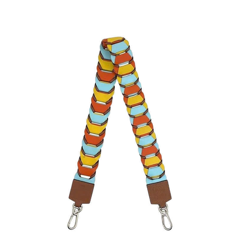 Loewe Shoulder Strap Ec22874 Brown Yellow Orange