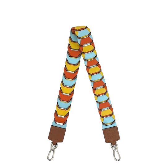 Loewe Shoulder Strap Ec22874 Brown Yellow Orange