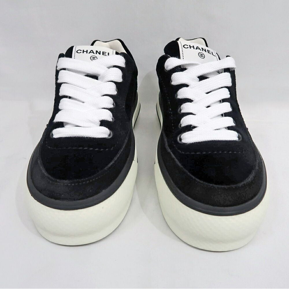 Chanel Suede Sneakers 38 Black Off White — view 3