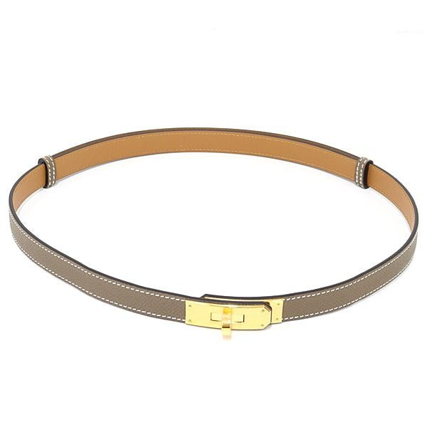 Hermes Belt Kelly 18 Vaux Epson Etoupe Gold Hardware