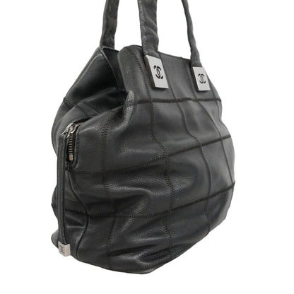 Chanel Handbag Choco Bar Caviar Leather Black Silver — view 2