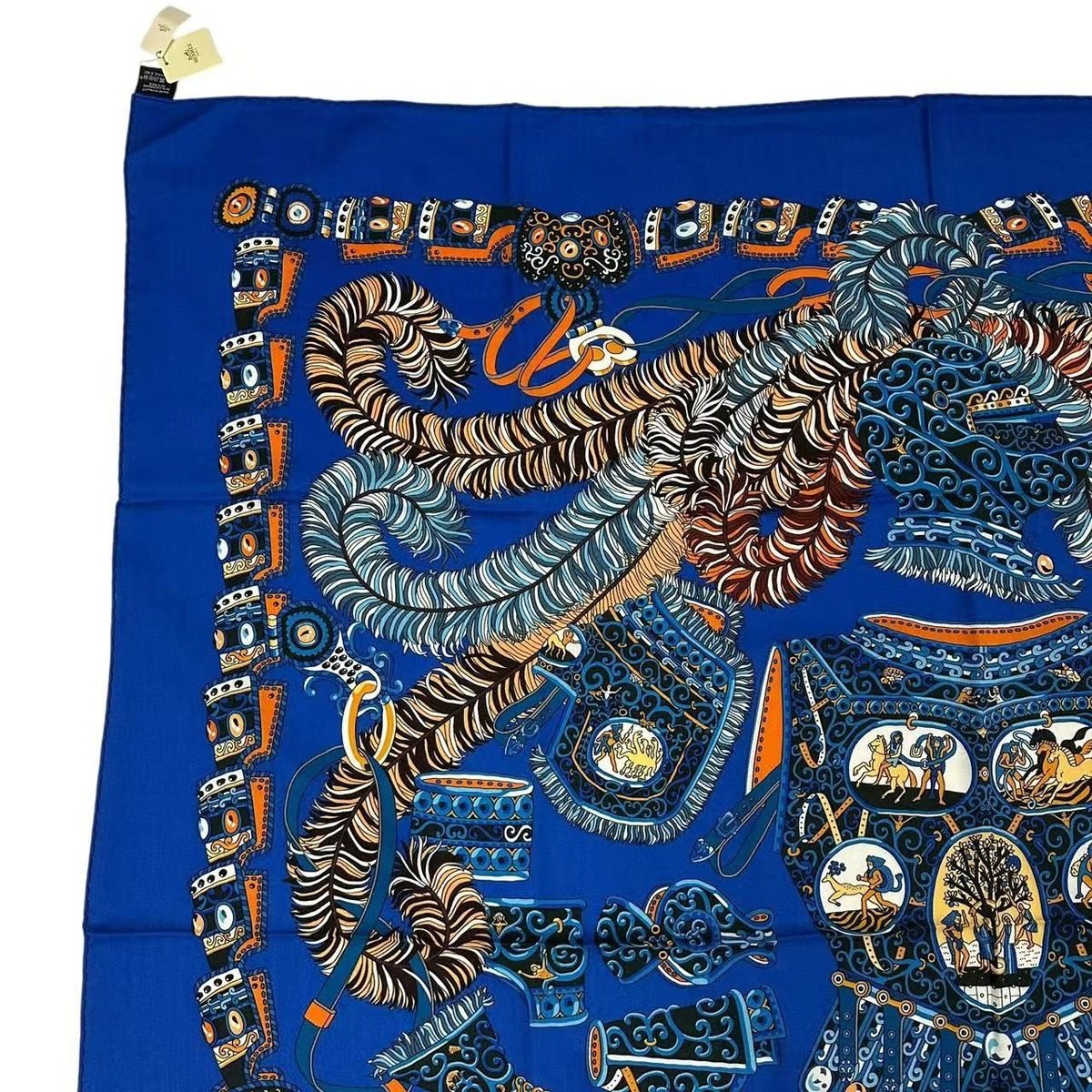 Hermes Scarf Carre 140 Cashmere Sous le Gide de Mars Navy — view 3