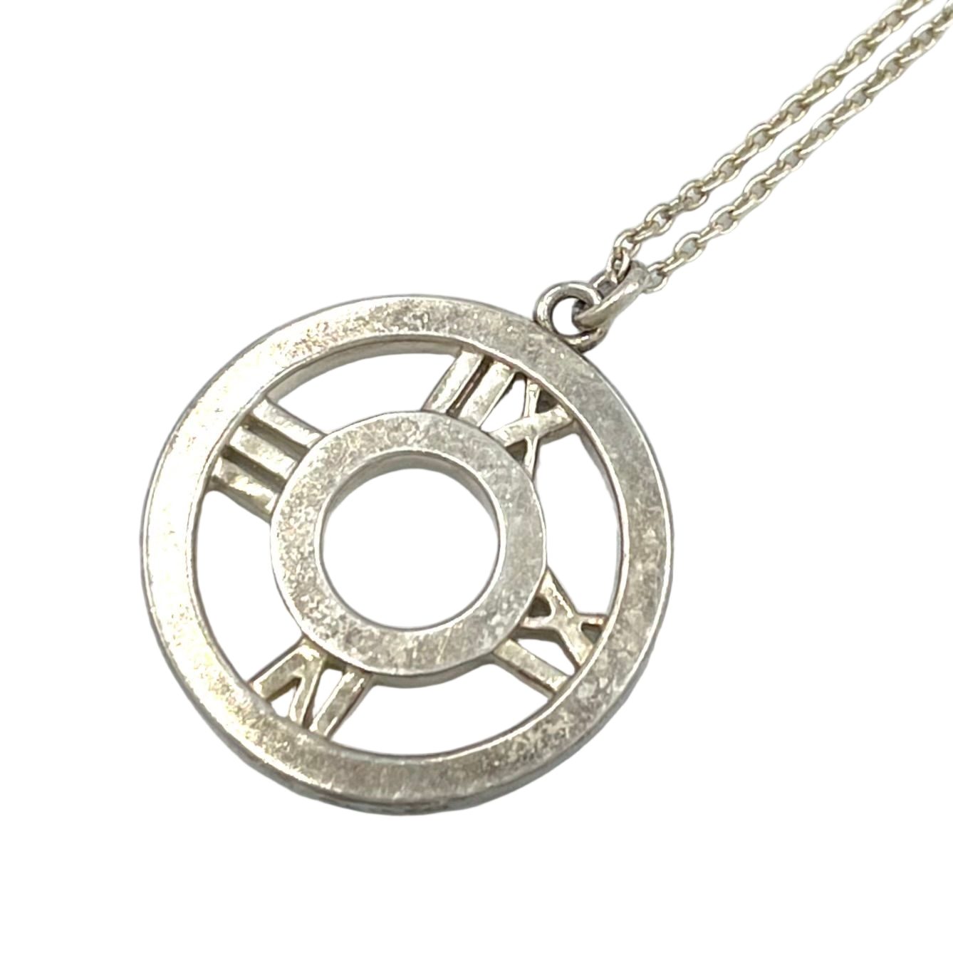 Tiffany & Co Atlas Open Medallion Silver Necklace