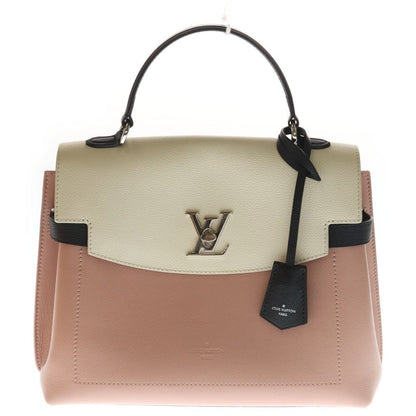 Louis Vuitton Lockme MM Pink Off White Black Leather 2-Way Handbag