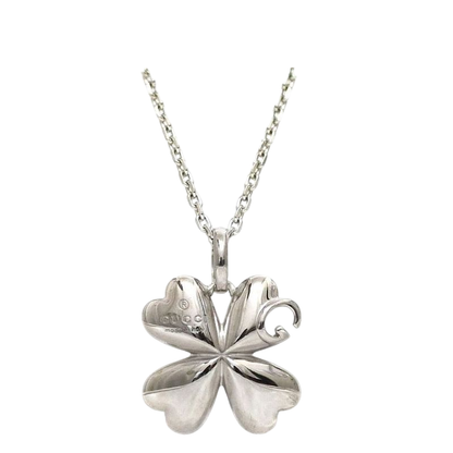 Gucci Clover Necklace Silver Polished Ag 925