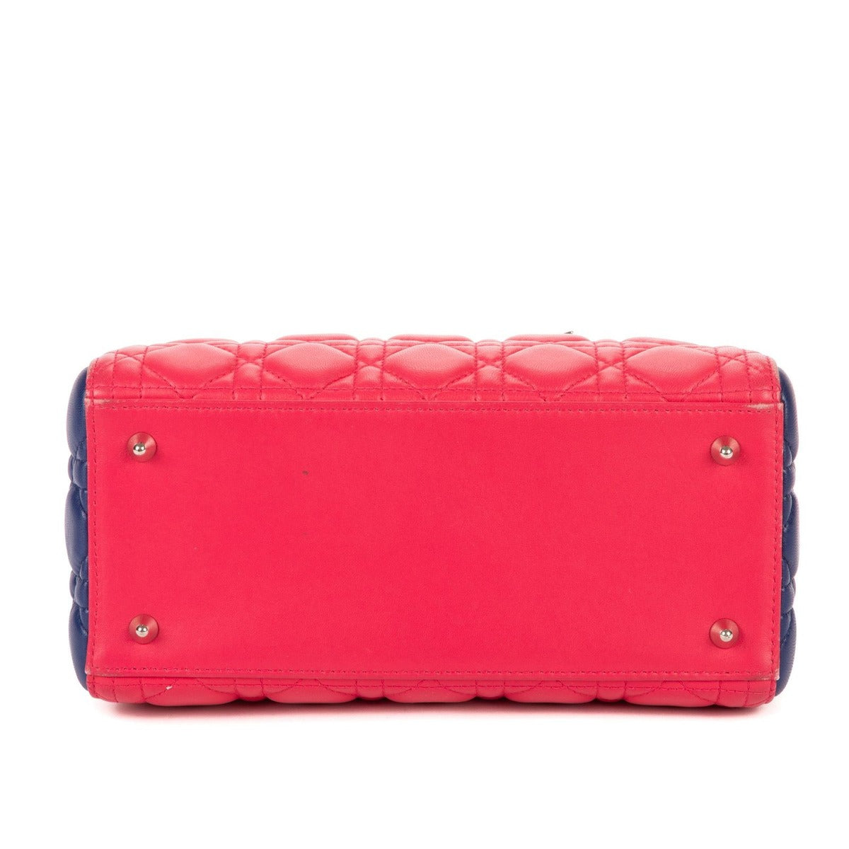 Dior Lady Tricolor Yellow Navy Cannage Quilt Handbag — view 6