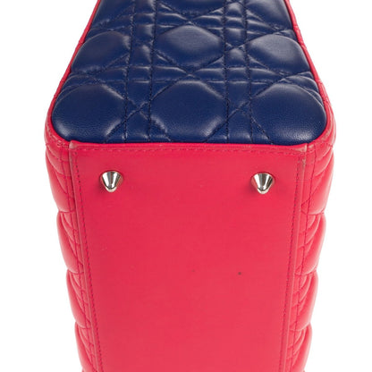 Dior Lady Tricolor Yellow Navy Cannage Quilt Handbag — view 7