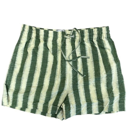 Dior Striped Shorts Cotton Green Yellow Sophisticated Comfortable Lightweight