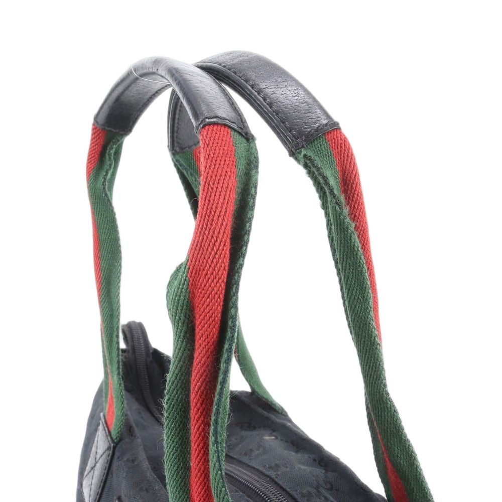 Gucci GG Canvas Sherry Line Leather Tote Shoulder Hand — view 2