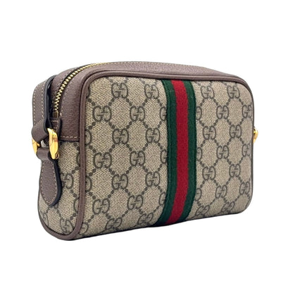 Gucci Ophidia GG Marmont Leather Brown Beige Shoulder Bag Gold — view 2