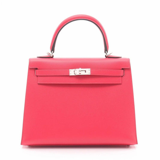 Hermes Handbag Kelly 25 Verso Rose Lou Jupima Leather Calf