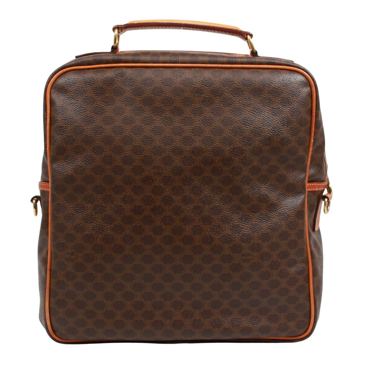 Celine 2-Way Leather Brown Handbag Gold — view 3