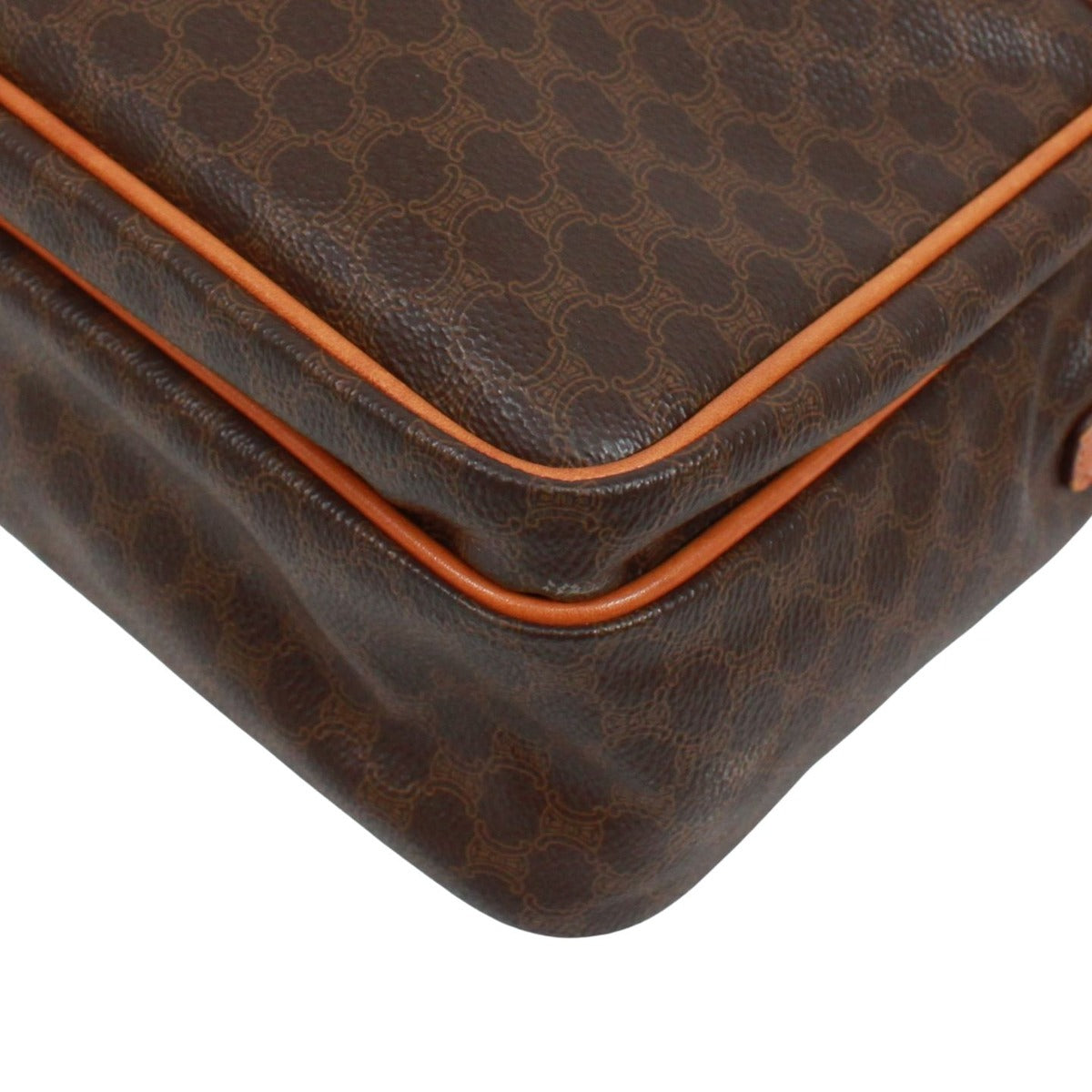 Celine 2-Way Leather Brown Handbag Gold — view 5