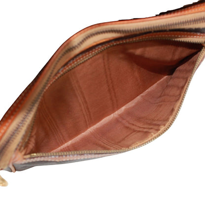 Celine 2-Way Leather Brown Handbag Gold — view 10
