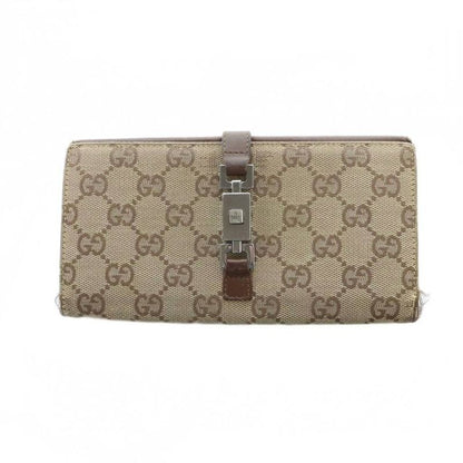 Gucci 035-2184-2134 Jackie Line Long Wallet Canvas Leather GG Logo