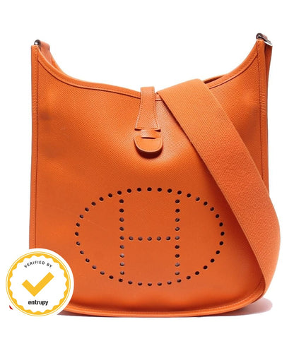Hermes Shoulder Bag Crossbody Silver Evelyne