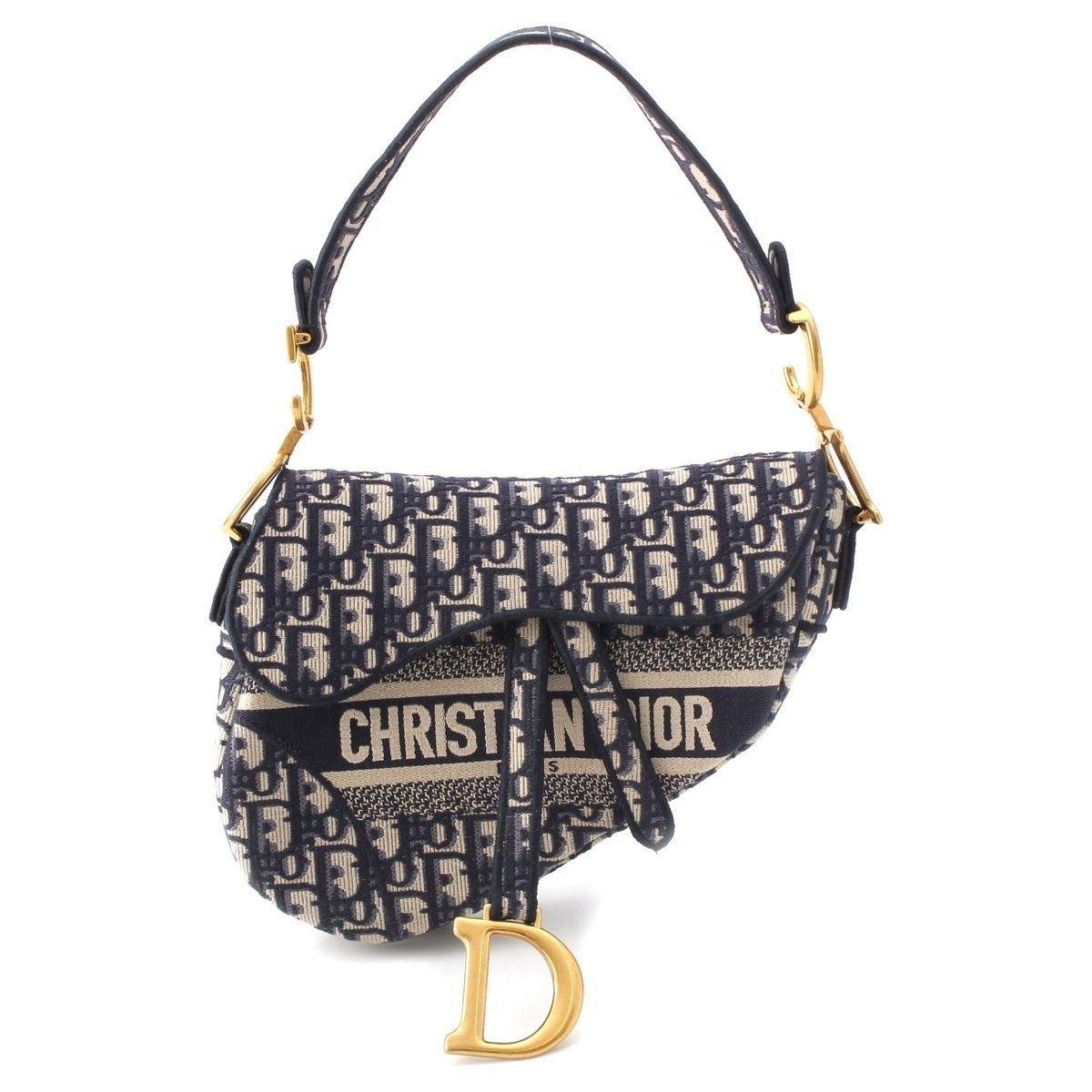 Dior Oblique Saddleback Shoulder Bag Navy