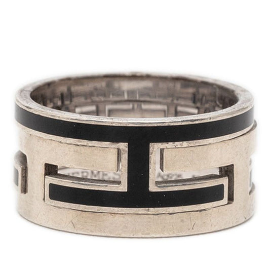 Hermes Mubouche Ring 52 Black Silver