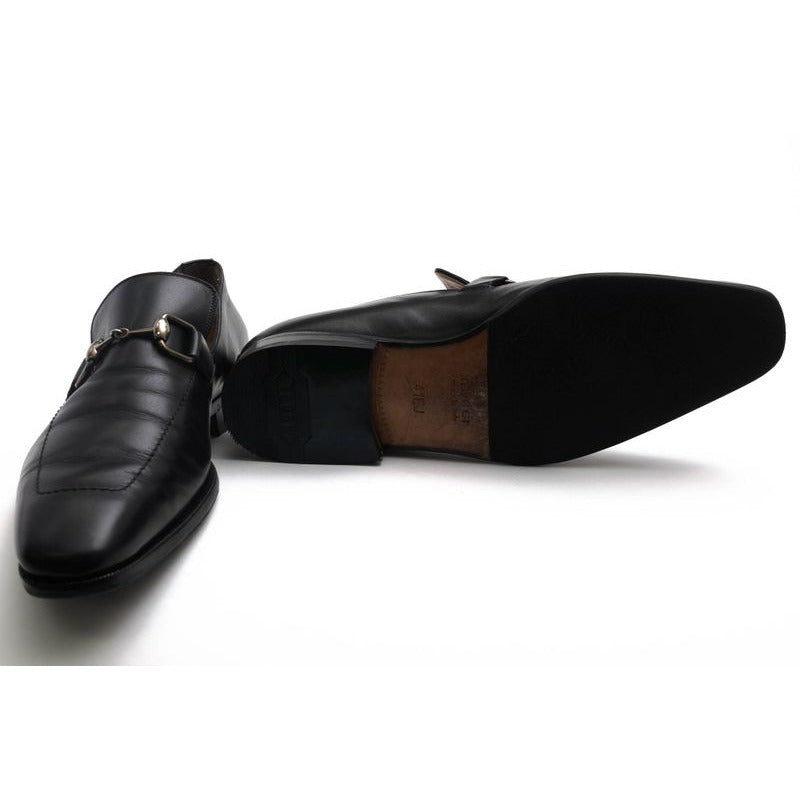 Gucci Bit Loafer Shoes Men Leather Black Bamboo Horsebit — view 7