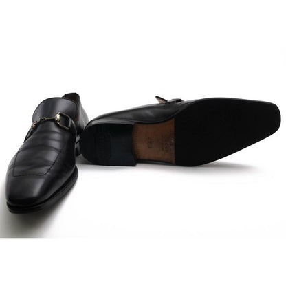 Gucci Bit Loafer Shoes Men Leather Black Bamboo Horsebit — view 7