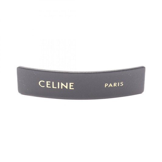 Celine Paris Hair Clip Black Leather