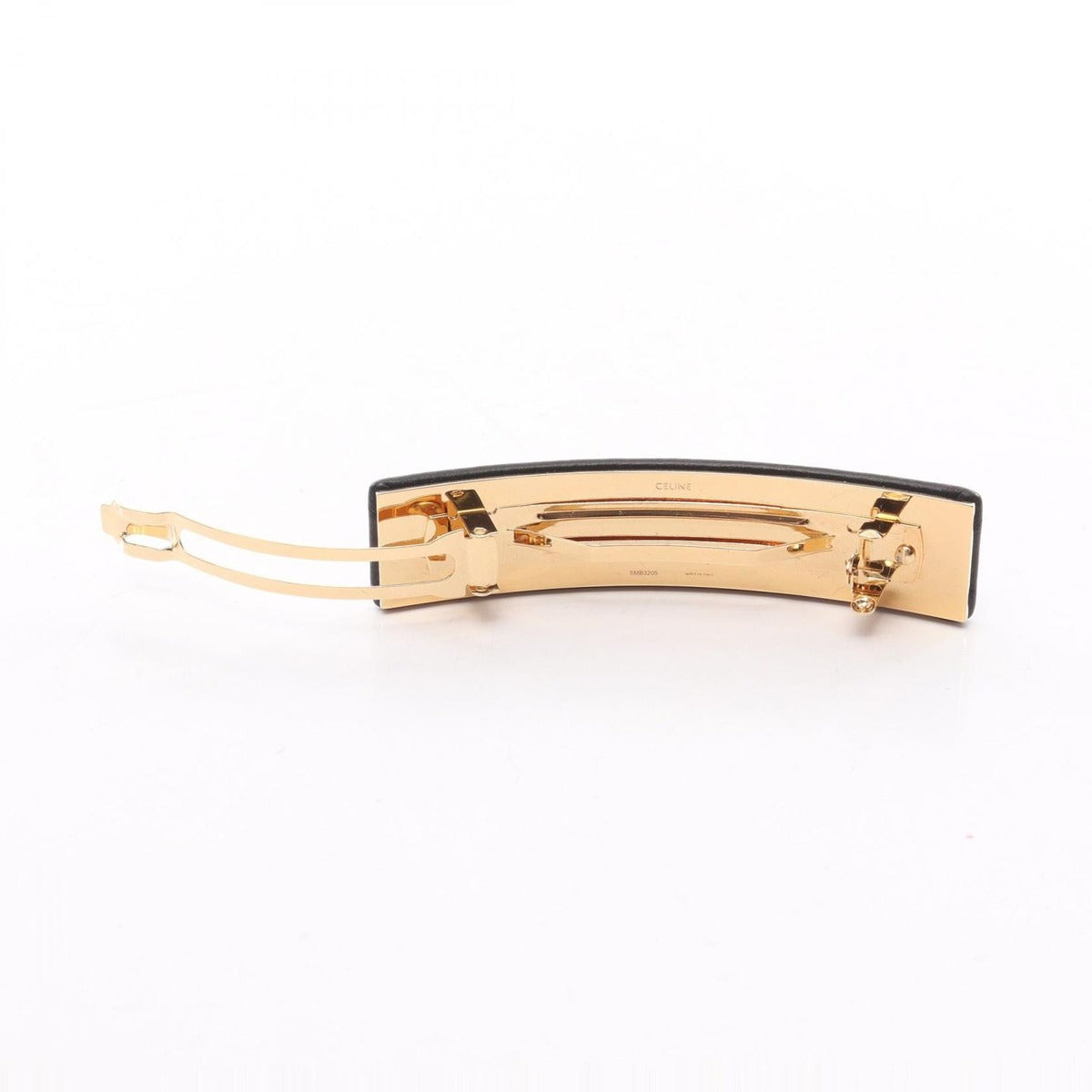 Celine Paris Hair Clip Black Leather — view 2