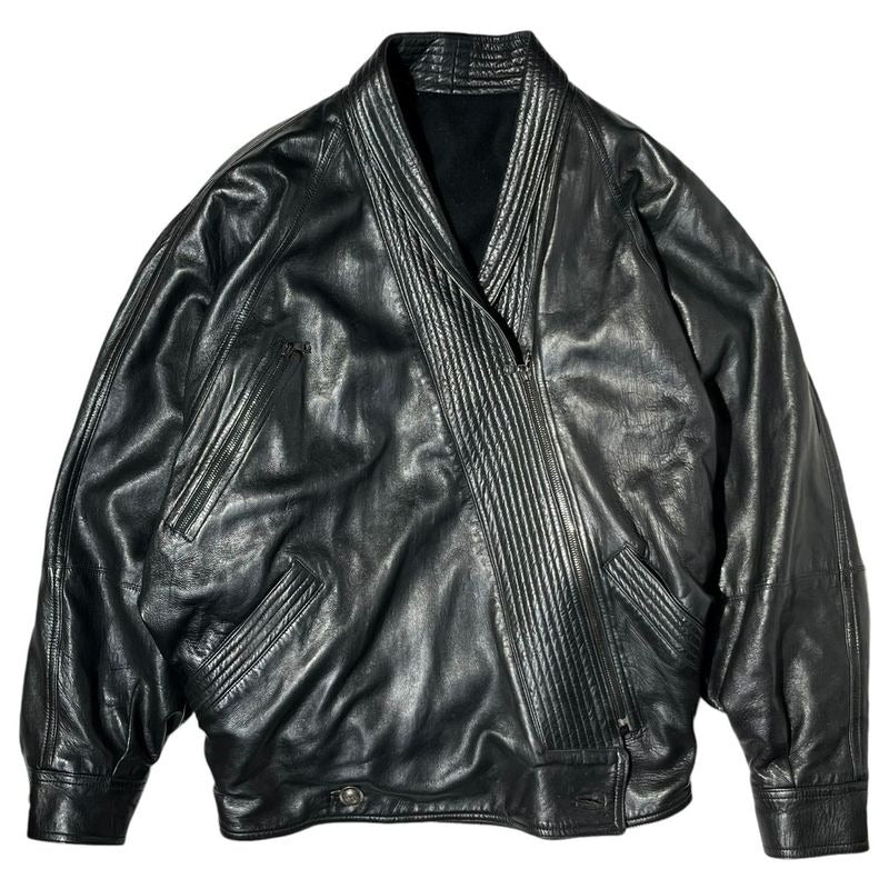Gianni Versace 80 S Vintage Kimono Leather Blouson