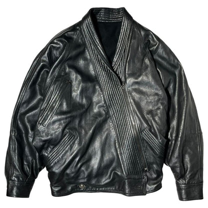 Gianni Versace 80 S Vintage Kimono Leather Blouson