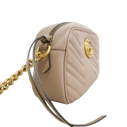 Gucci Shoulder Bag GG Marmont Leather Brown Gold — view 2