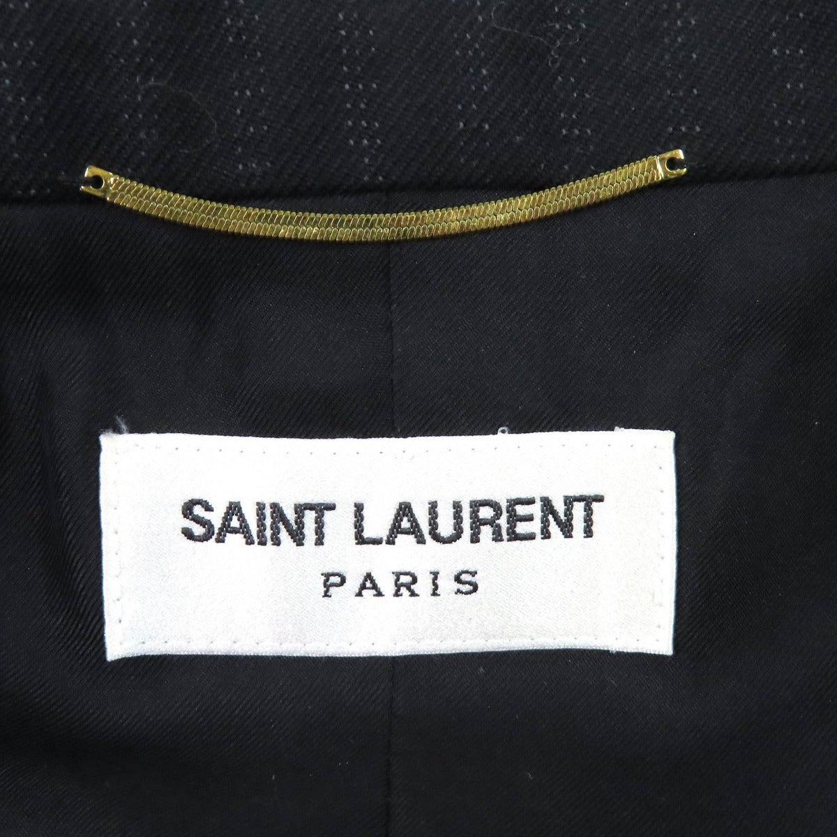 Saint Laurent Paris Wool Striped Pattern Logo Button Double Breasted Jacket — view 6
