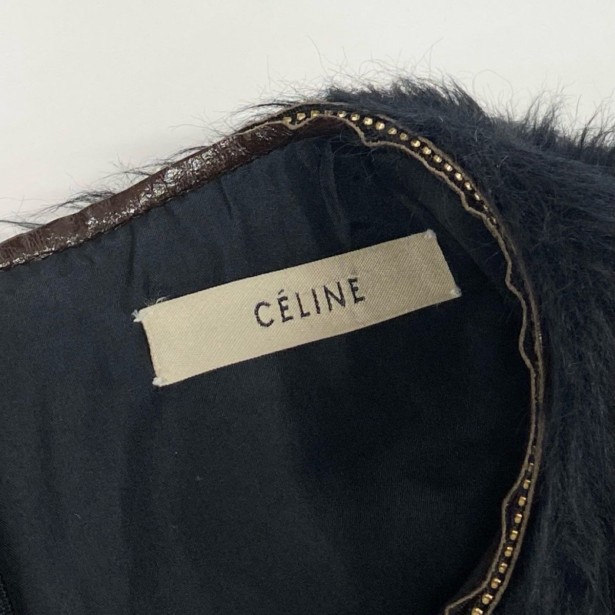 Celine Phoebe Philo Era Alpaca Cowl Blouse Fur Top Short Sleeve Top 36 Black — view 8