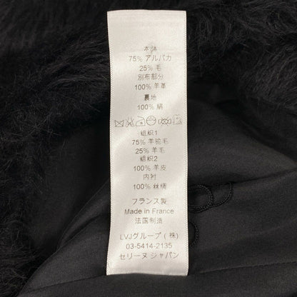 Celine Phoebe Philo Era Alpaca Cowl Blouse Fur Top Short Sleeve Top 36 Black — view 9