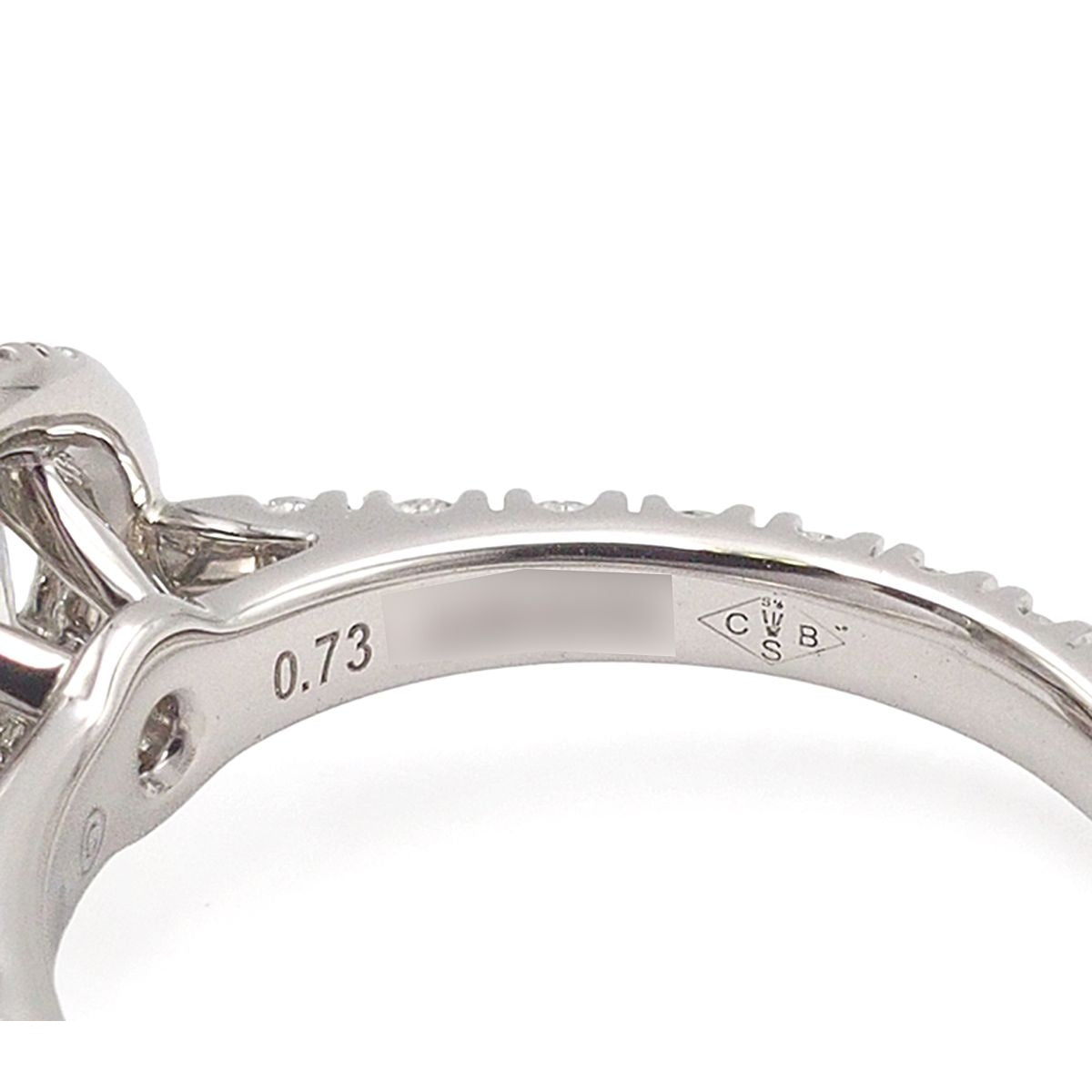 Cartier Destinee Solitaire Ring Platinum Diamond Pave 48 — view 7
