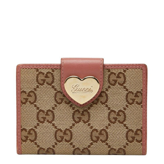 Gucci GG Canvas Card Case Beige Pink