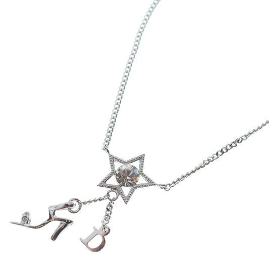 Dior Star Heal Motif Necklace Pendant Chain Silver