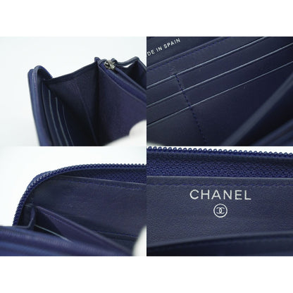 Chanel CC Logo Quilted Zip Around Wallet — view 8