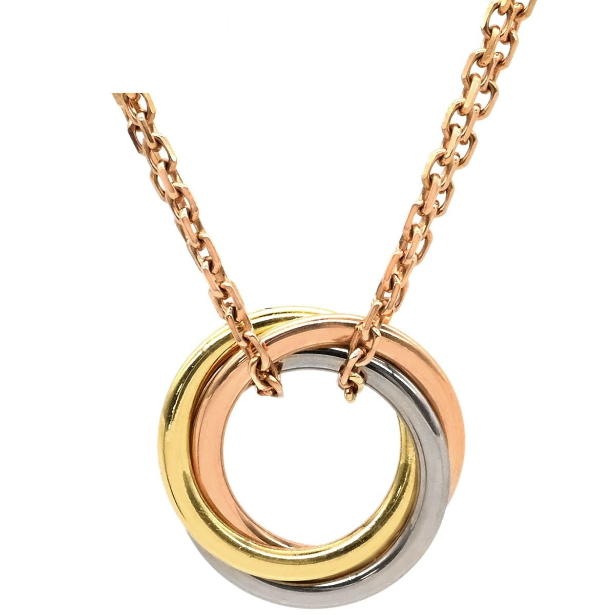 Cartier Necklace Baby Trinity Yellow Gold White Pink 18k Chain