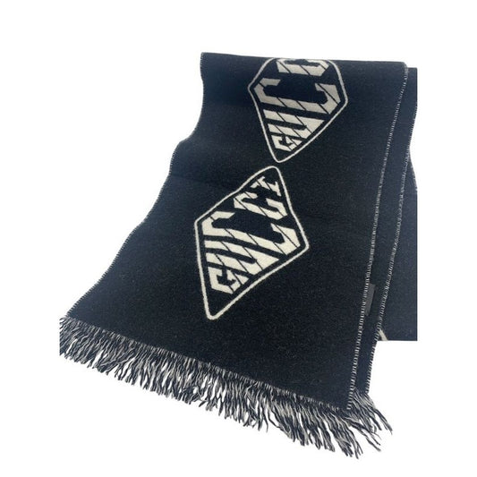 Gucci Scarf 29 X190 cm Diamond Logo Fringe Wool 1404