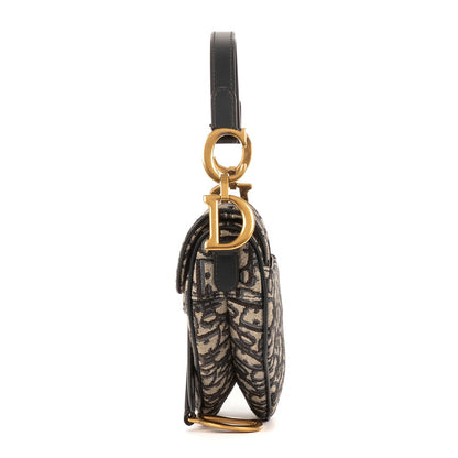 Dior Blue Canvas Bree Kusaddle Navy — view 3