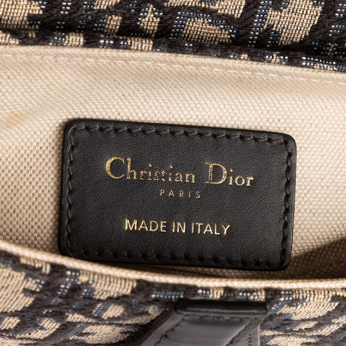 Dior Blue Canvas Bree Kusaddle Navy — view 10