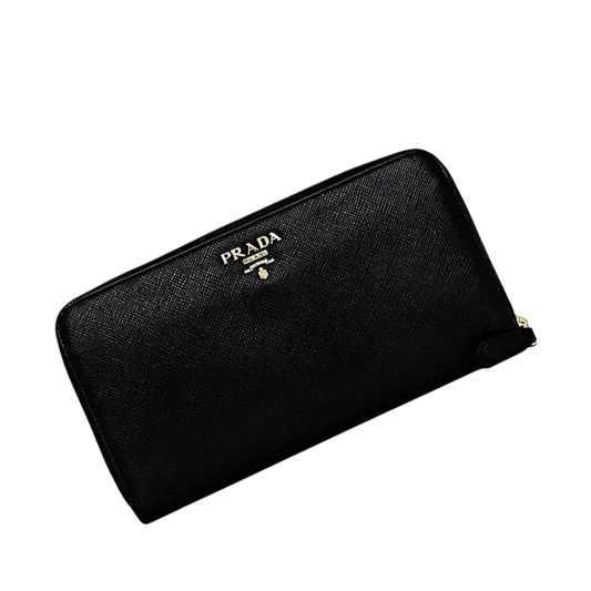 Prada Round Zipper Long Wallet Black NERO 2m1411 Wallet