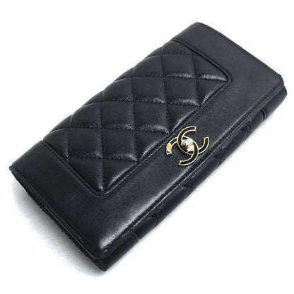 Chanel Quilted Mademoiselle Long Wallet Black