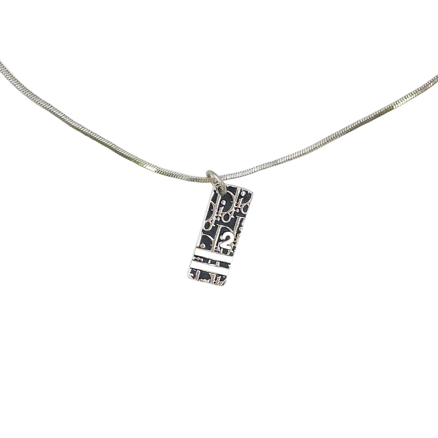 Dior Trotter Plate Metal Black Necklace — view 2