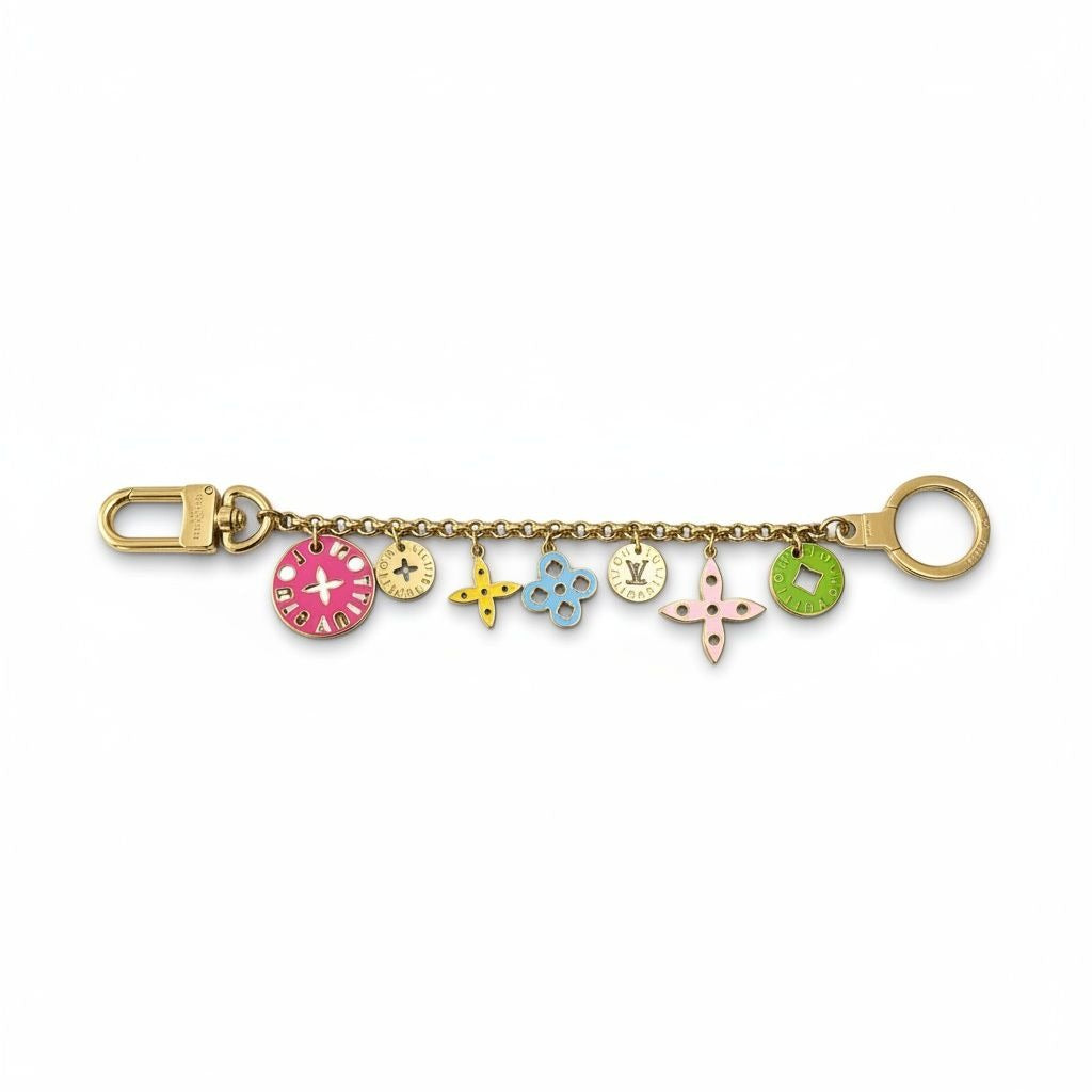 Louis Vuitton B5 Porte Cles Chenne Looping Key Holder Bag Charm Multicolor