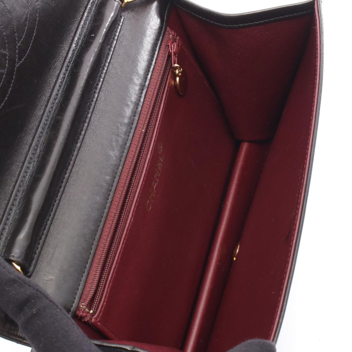 Chanel Shoulder Bag Quilted Full Flap Black Lambskin Push Lock — view 3